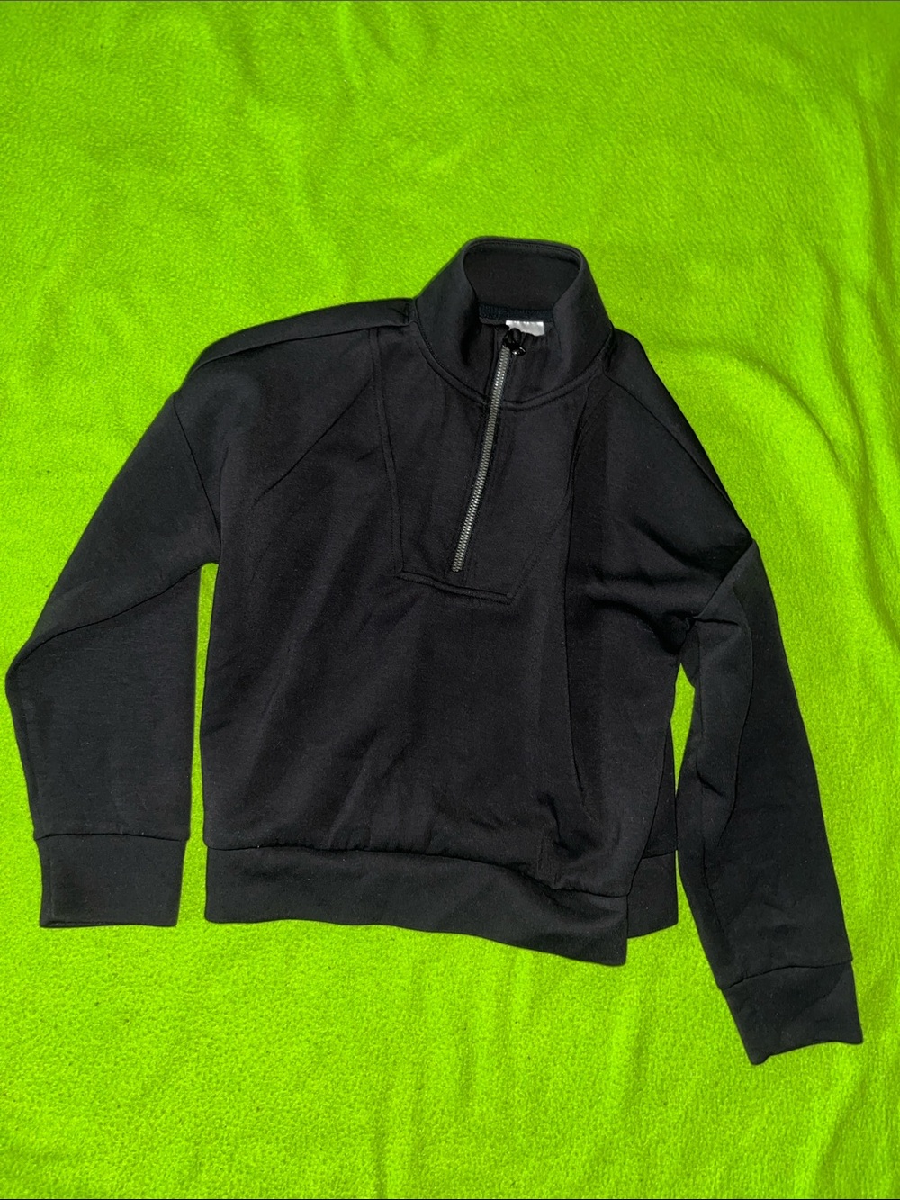 Kids Black Half-Zip Funnel Neck Jacket